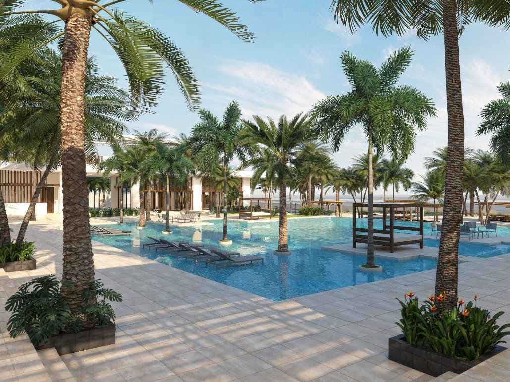 Piscina con vista al mar